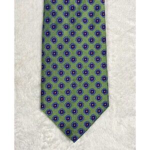 Vintage Lands' End Men's Silk Tie Light Green Blue Easter Sunday Wedding Guest